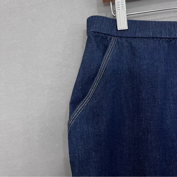 Susan Graver Style Indigo Blue Crop Wide Leg Pants - Picture 2 of 16